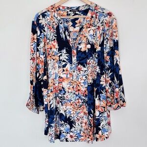 Roz & Ali Women’s Floral 3/4 Sleeves Top Blouse 3XL *E16